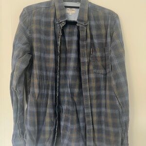 Ben Sherman Men's Plaid Shirt Jacket in Blue and Brown